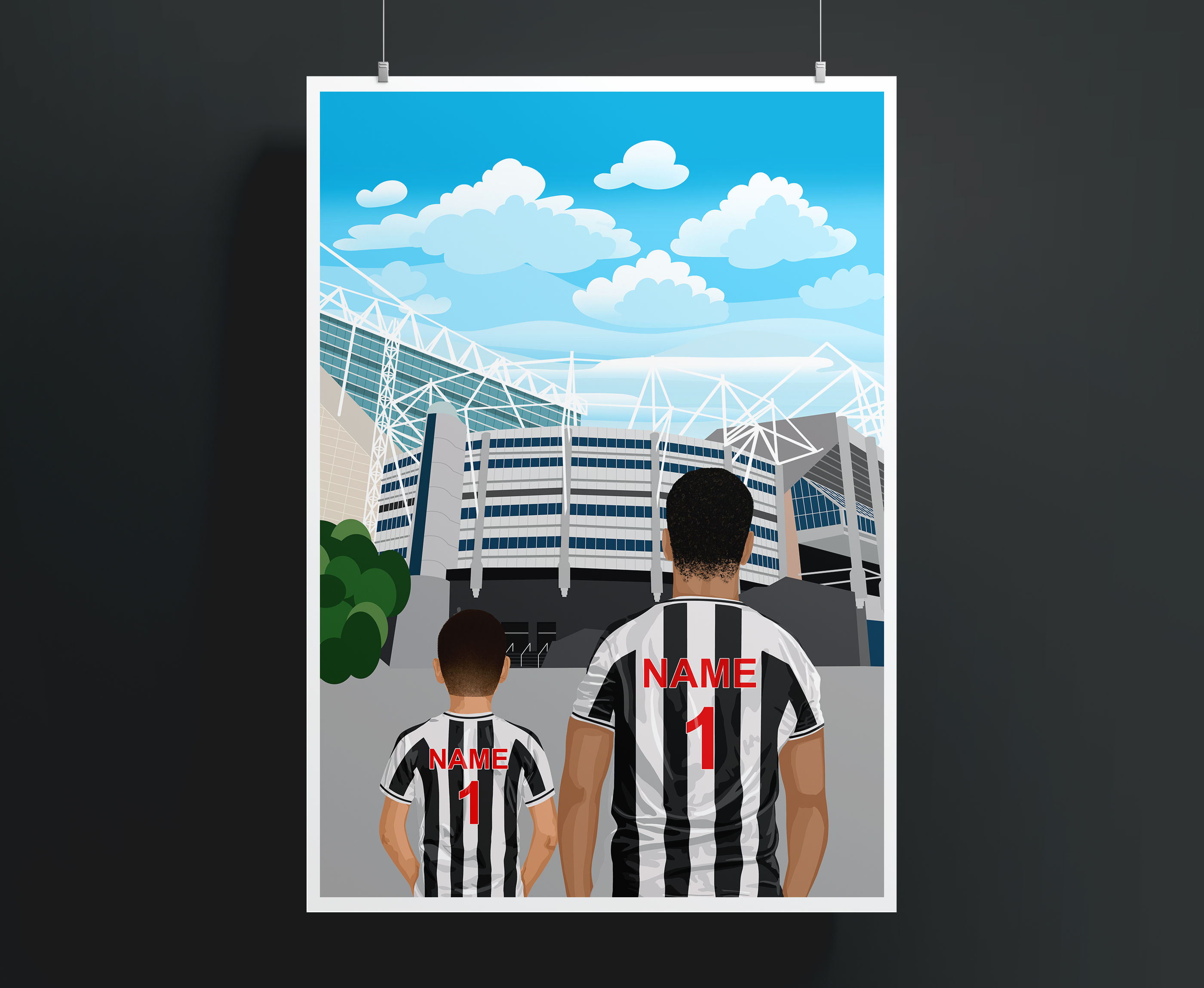 Personalised Newcastle United F.C. St. James' Park Print