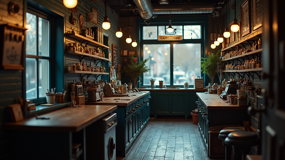 High angle view of a locksmith’s shop