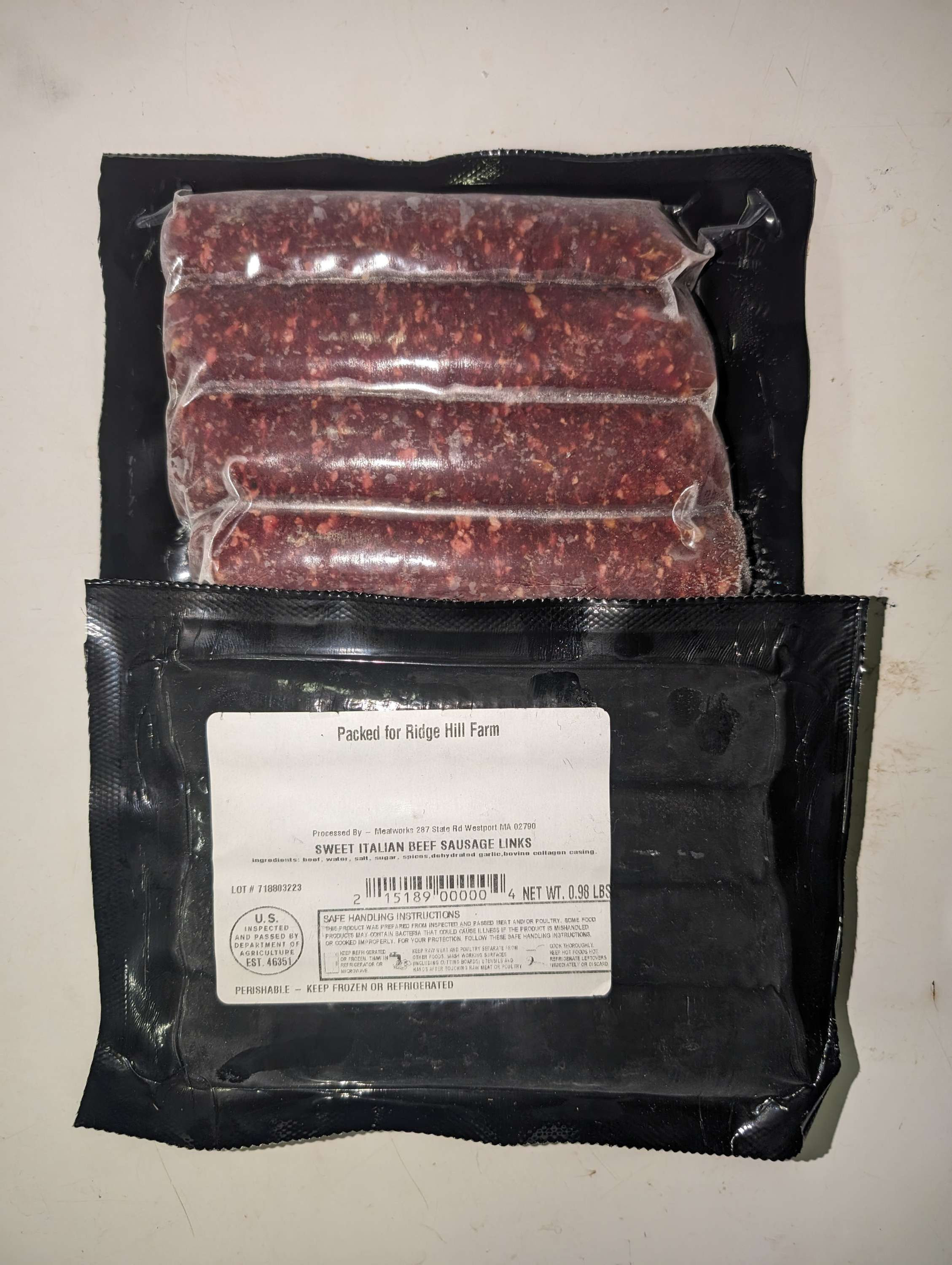 Beef Sweet Italian Sausage 