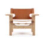 Modern wooden chair with leather back and seat, isolated on white background.