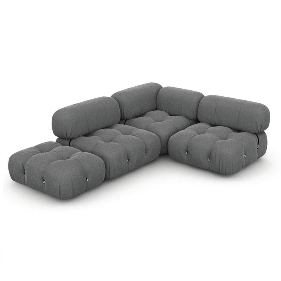 Gray modern sectional sofa with comfortable design for living room