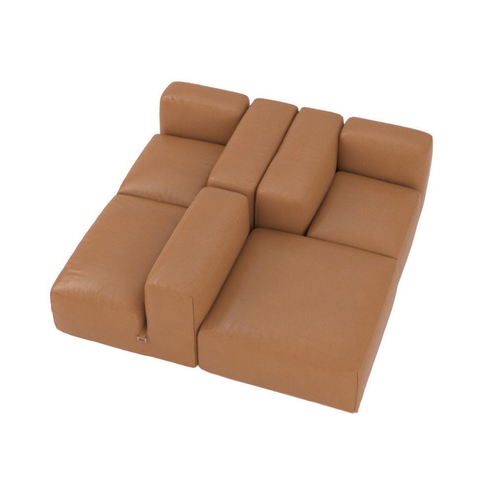 Brown modular sofa on white backdrop, Nue Modern, Extrasoft Sofa - Combo 1