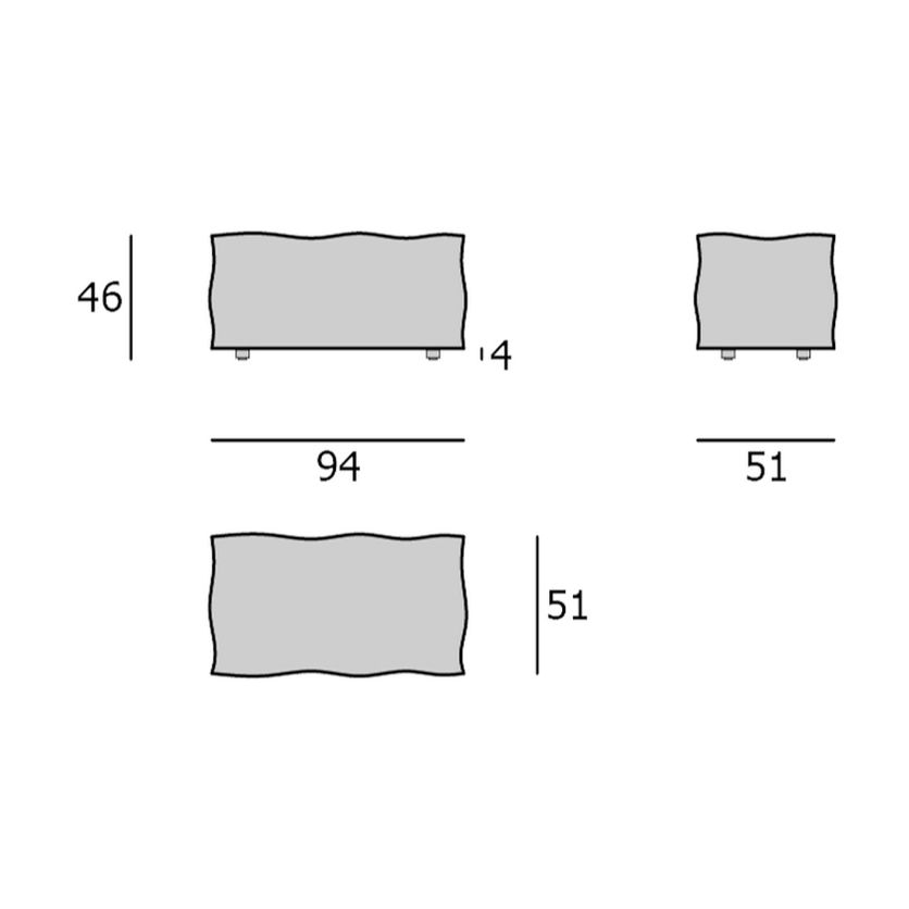 Diagram showing dimensions of the Extrasoft - L Backrest Module, with measurements in centimeters.