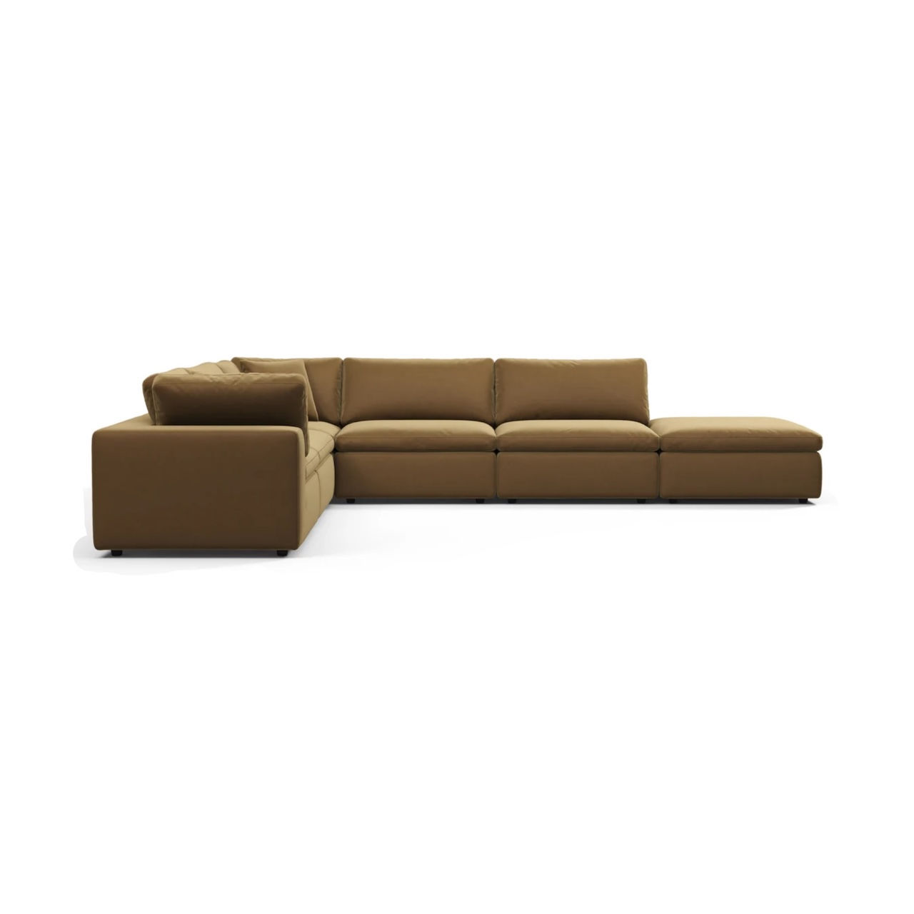 Brown sectional sofa on white background Nue Modern Strips Sofa