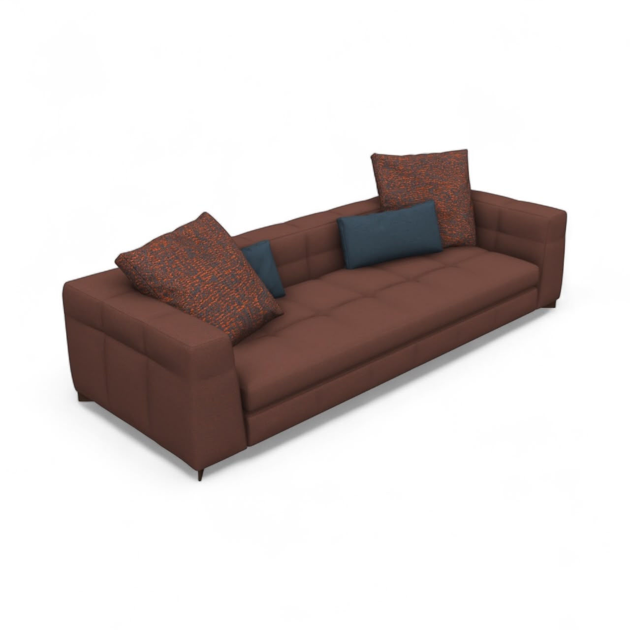 Brown sofa with several pillows, Nue Modern JPG Mahjong 3-Seater Sofa.