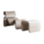 Cream-colored modern wavy chair and ottoman set, Nue Modern furniture.