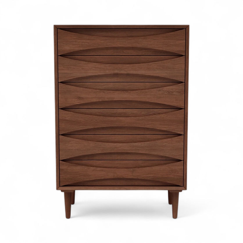 Vodder Tallboy Walnut | Mid-Century Chest of Drawers | Nue Modern
