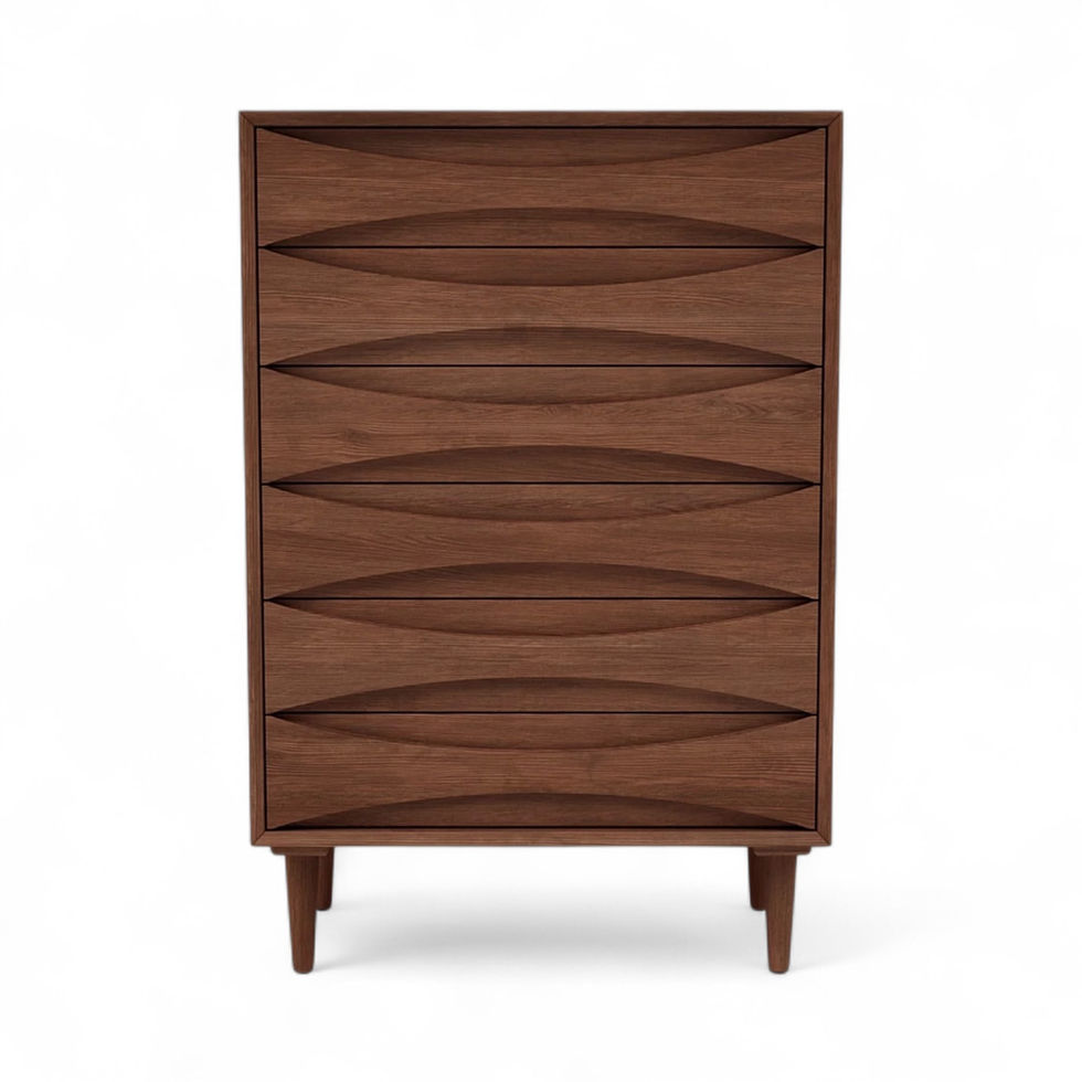 Vodder Tallboy Walnut | Mid-Century Chest of Drawers | Nue Modern