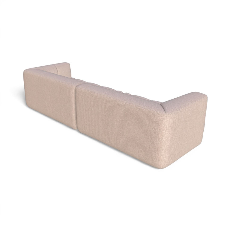 Beige sofa, modern design, comfortable seating, perfect for living spaces and relaxation.