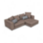 Brown sectional sofa with pillows. Le Mura Sofa Combo 5 in a neutral space.