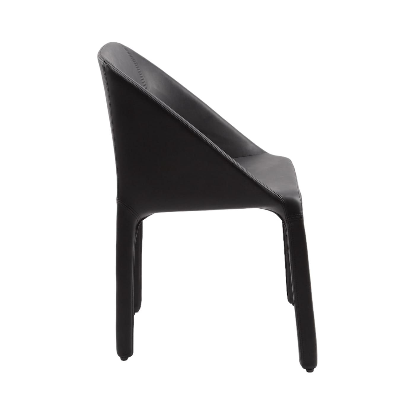 Black Tre 3 Dining Chair from side view, minimalist design, modern furniture.