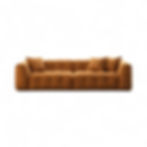 Brown sofa with two pillows, Nue Modern, comfortable seating area.