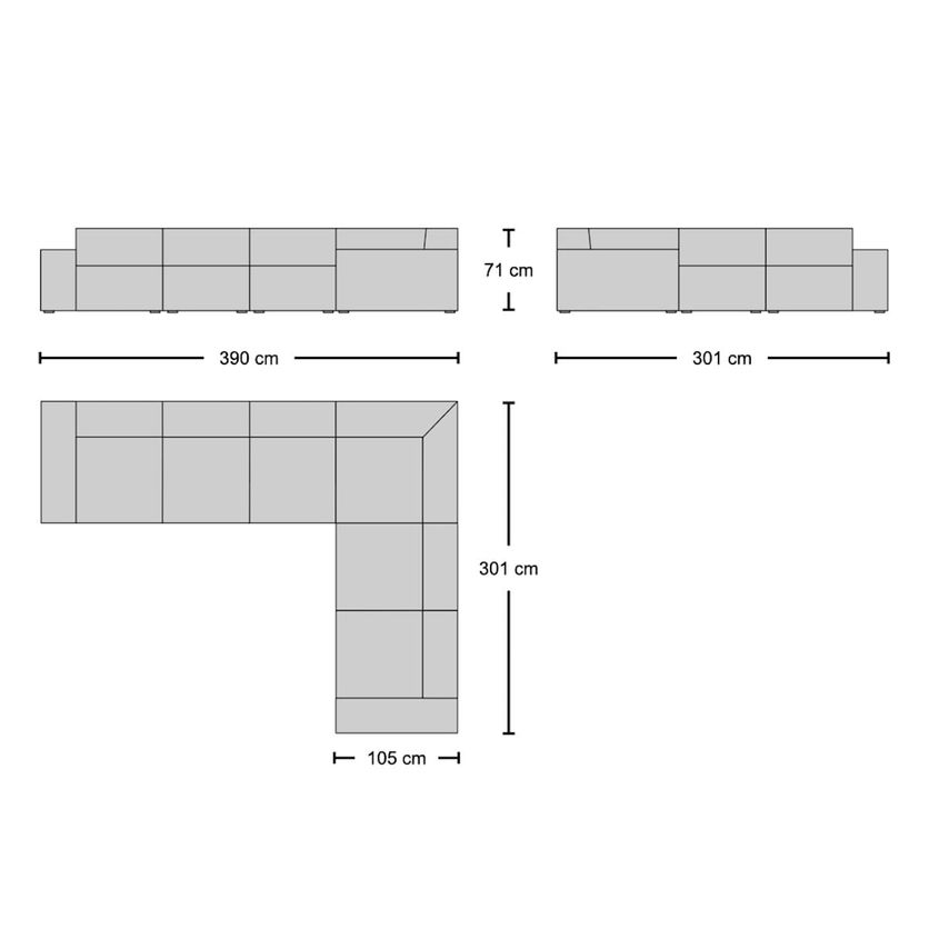 Como L-Shaped Sofa Replica | Nue Modern