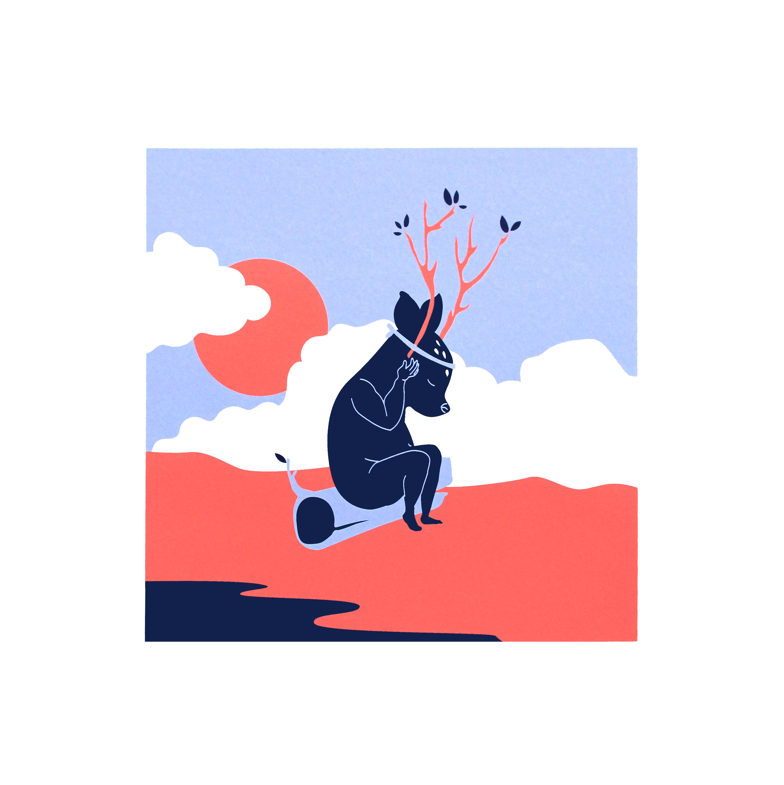 "Twigs". Serigrafía de la serie Feral Costumes.