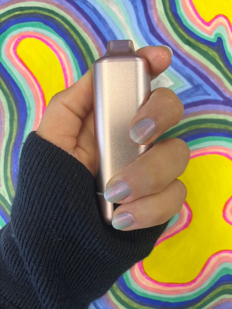 pink, low profile THC cartridge vaporizer battery
