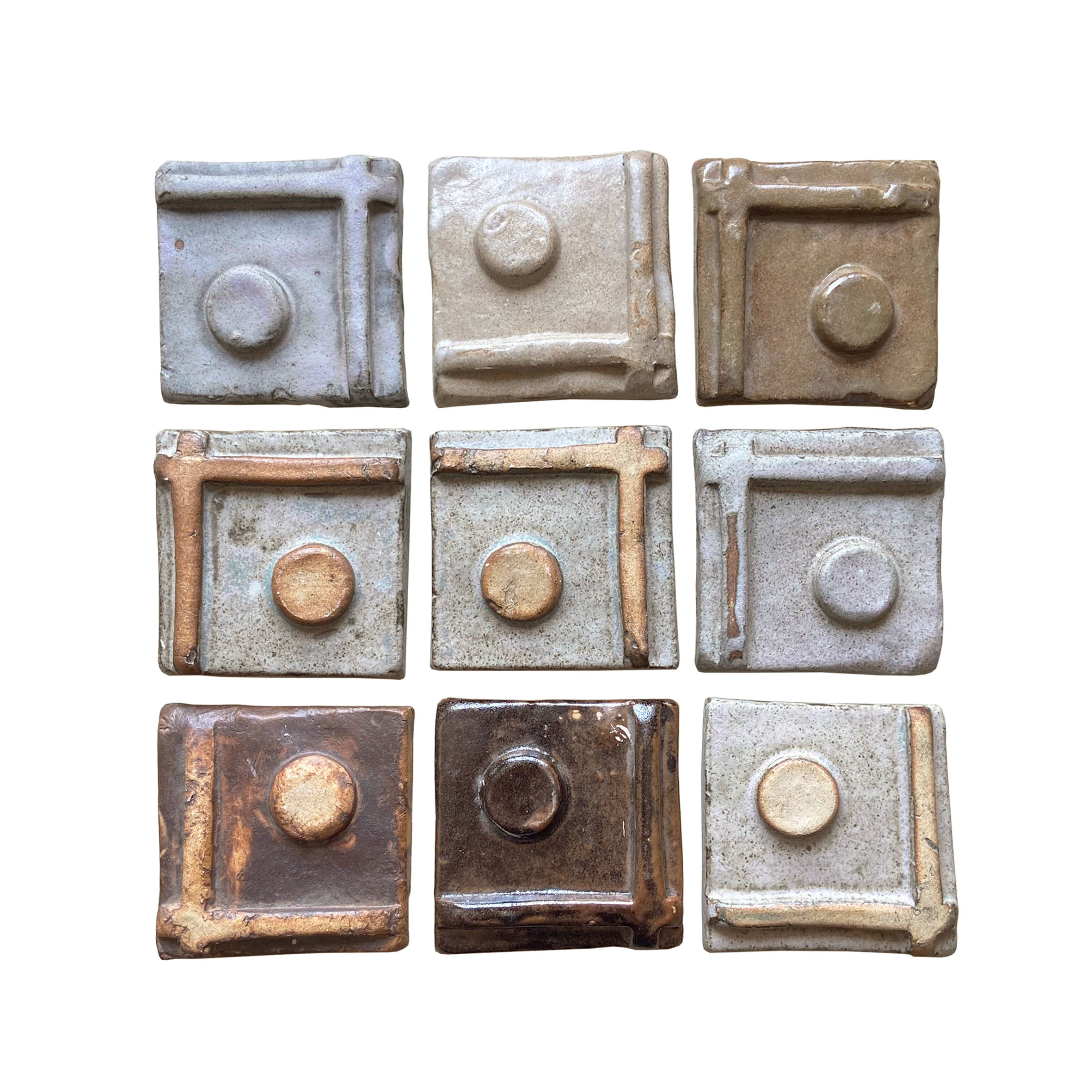 HANDMADE BRUTALIST CERAMIC TILES x10