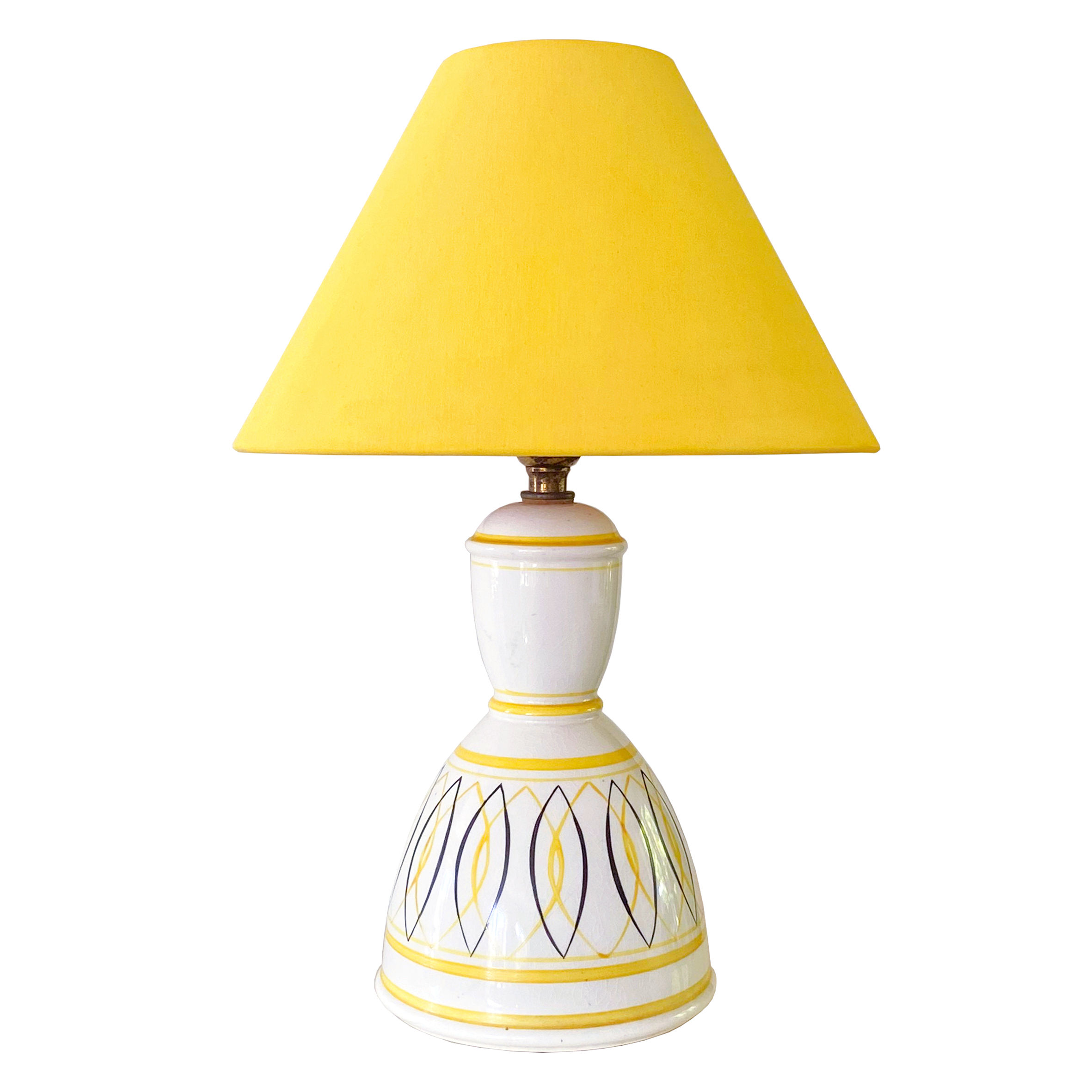 YELLOW GEOMETRIC CERAMIC LAMP 1950s