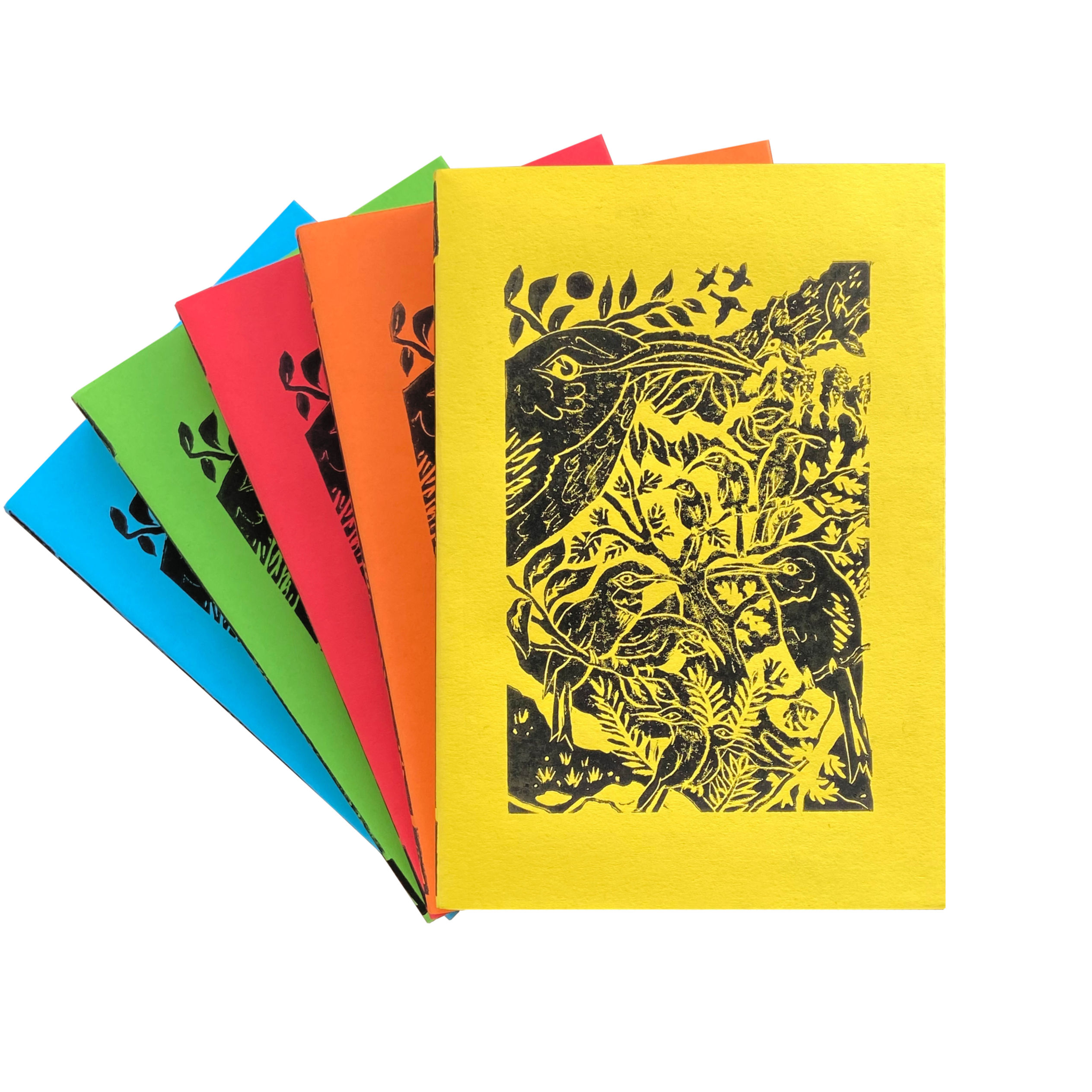 HAND PRINTED BIRD NOTEBOOKS