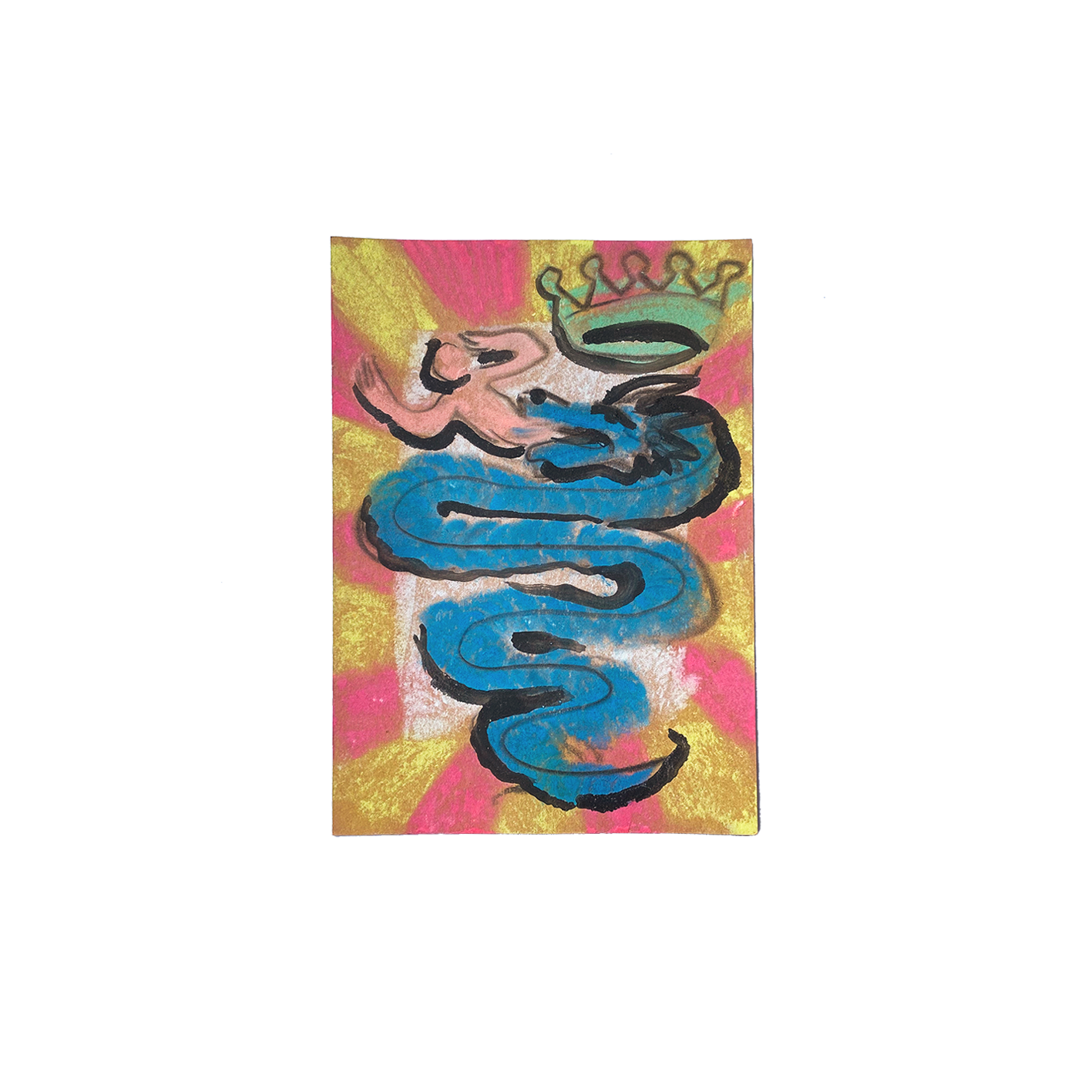 BISCIONE PASTEL DRAWING POSTCARD