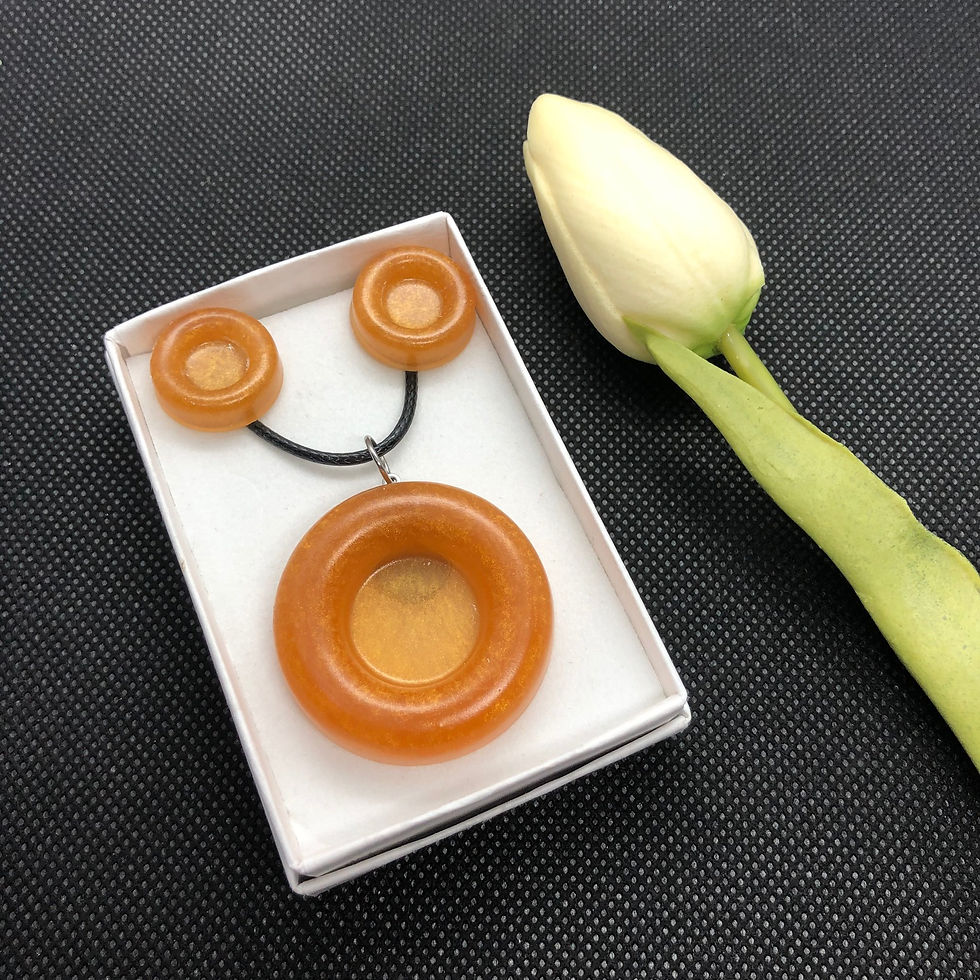 Thumbnail: Round Indented Pearlescent 2 Piece Resin set