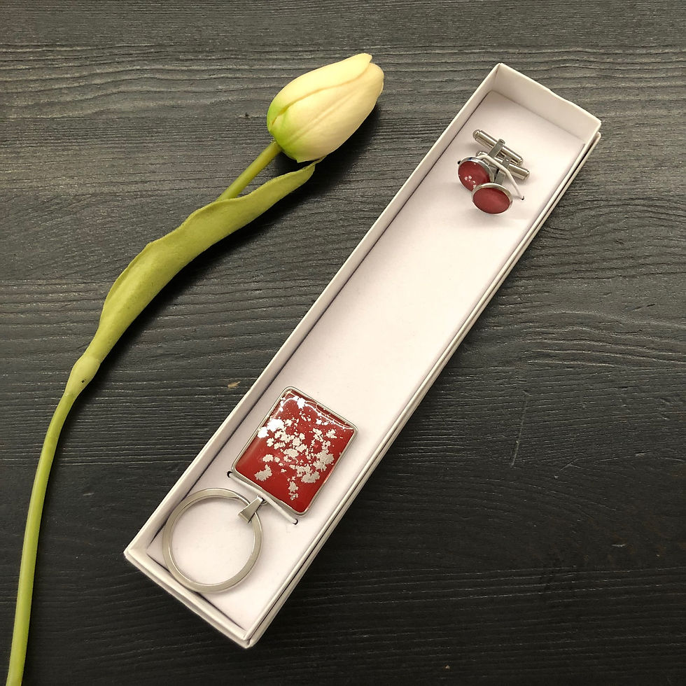 Thumbnail: Stainless Steel Key Ring & Cuff Link Set