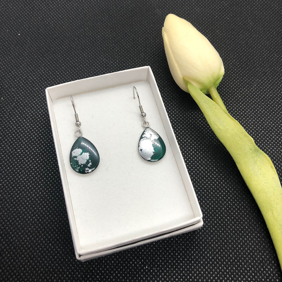Thumbnail: Stainless Steel Teardrop Drop earrings