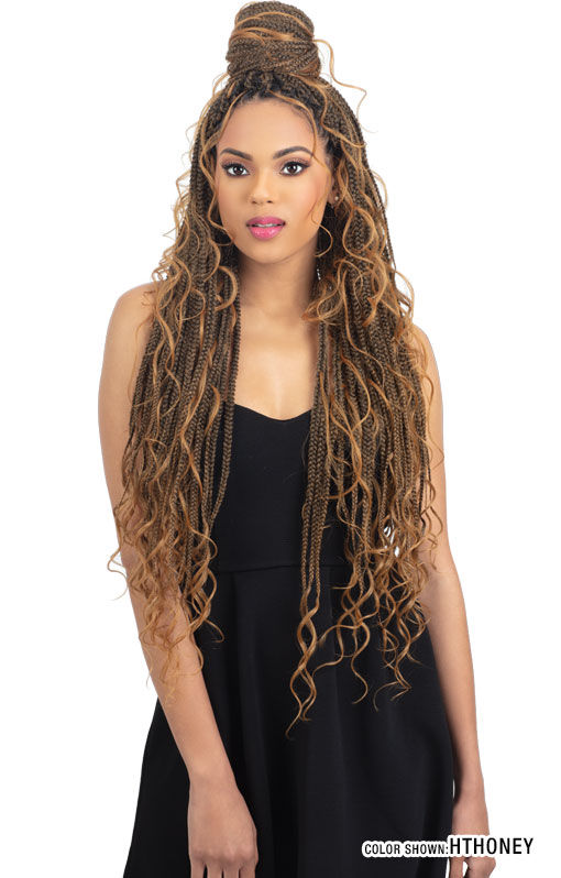 Thumbnail: 3X MODERN SOFT BOX BRAID W/CURLS 26"