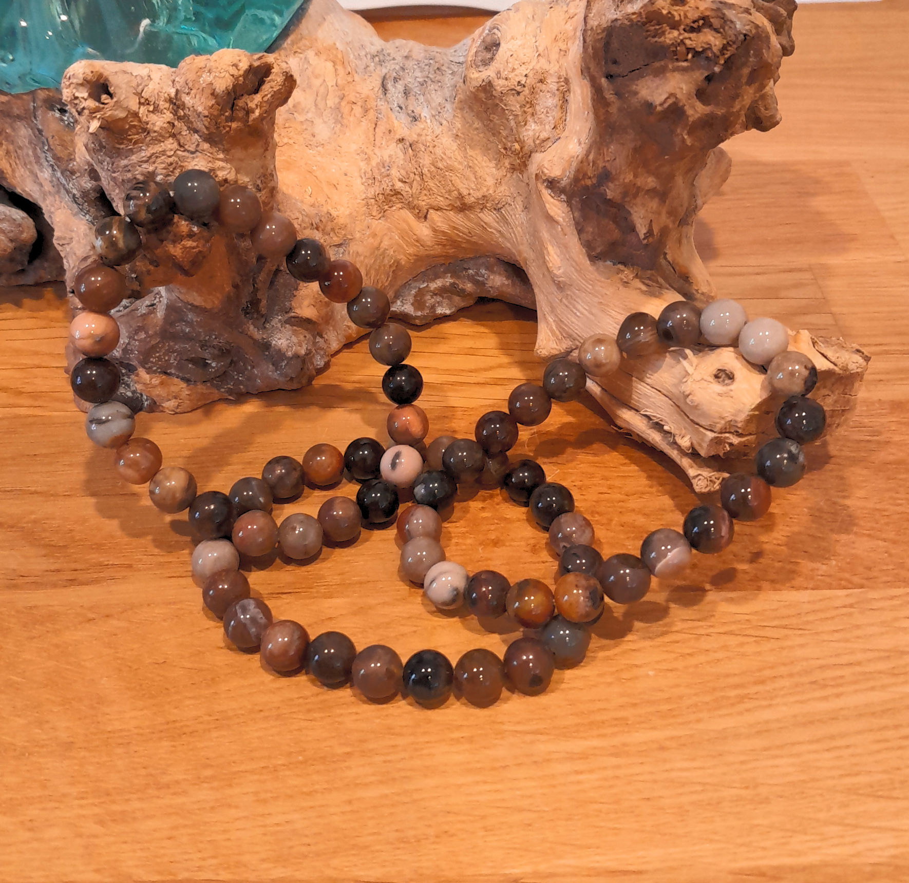 Versteinertes Holz Armband, Naturliebe & Bodenständigkeit, 8mm Perlen