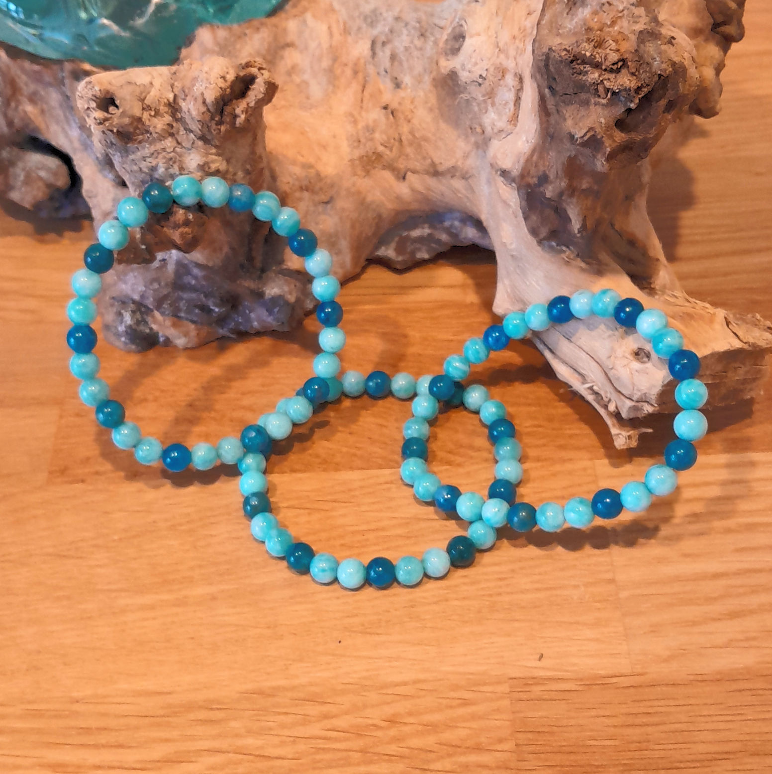 Amazonit - Apatit Armband, Entspannung & Motivation, 6mm Perlen, A-Qualität