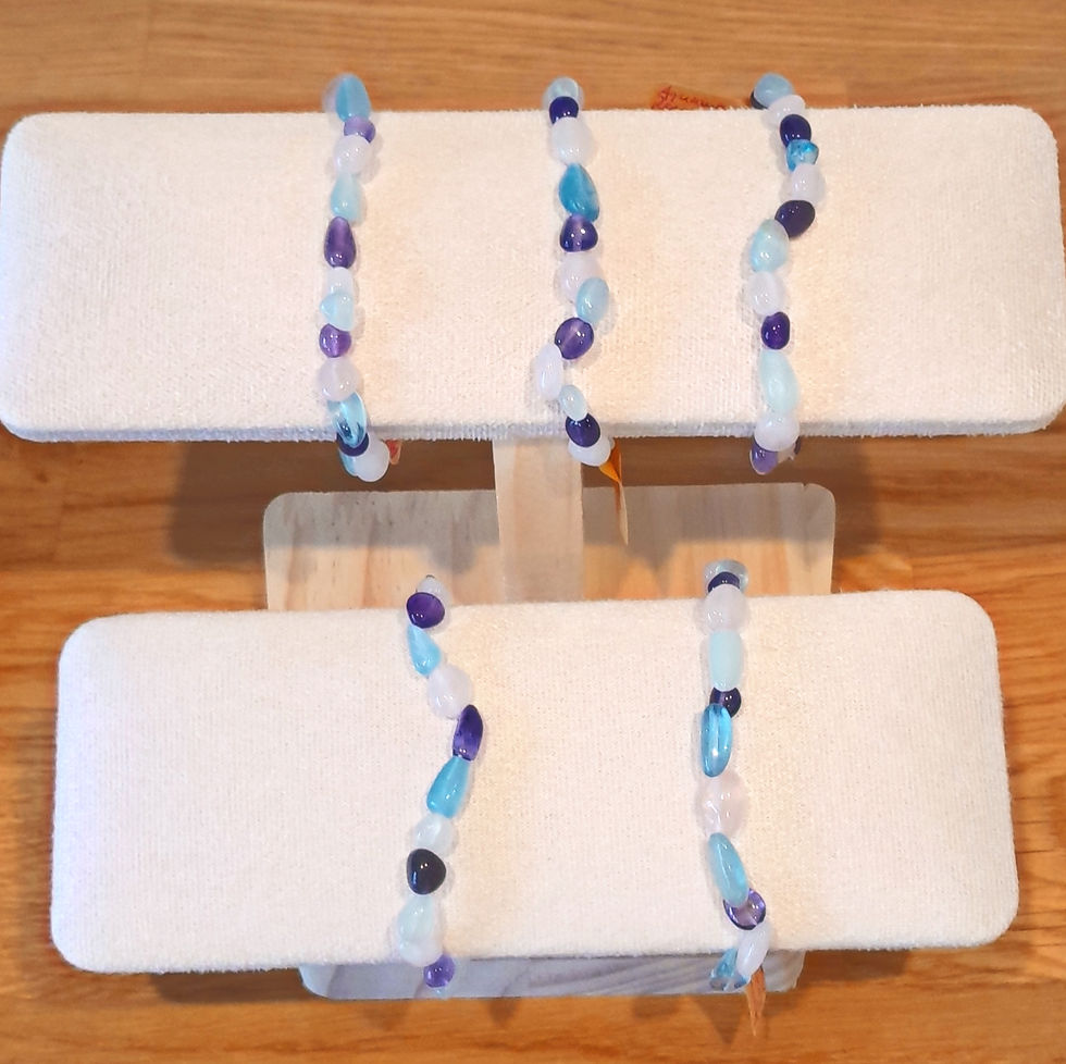 Aquamarin - Rosenquarz - Amethyst Armband, Dynamik & Selbstliebe & Reinigung