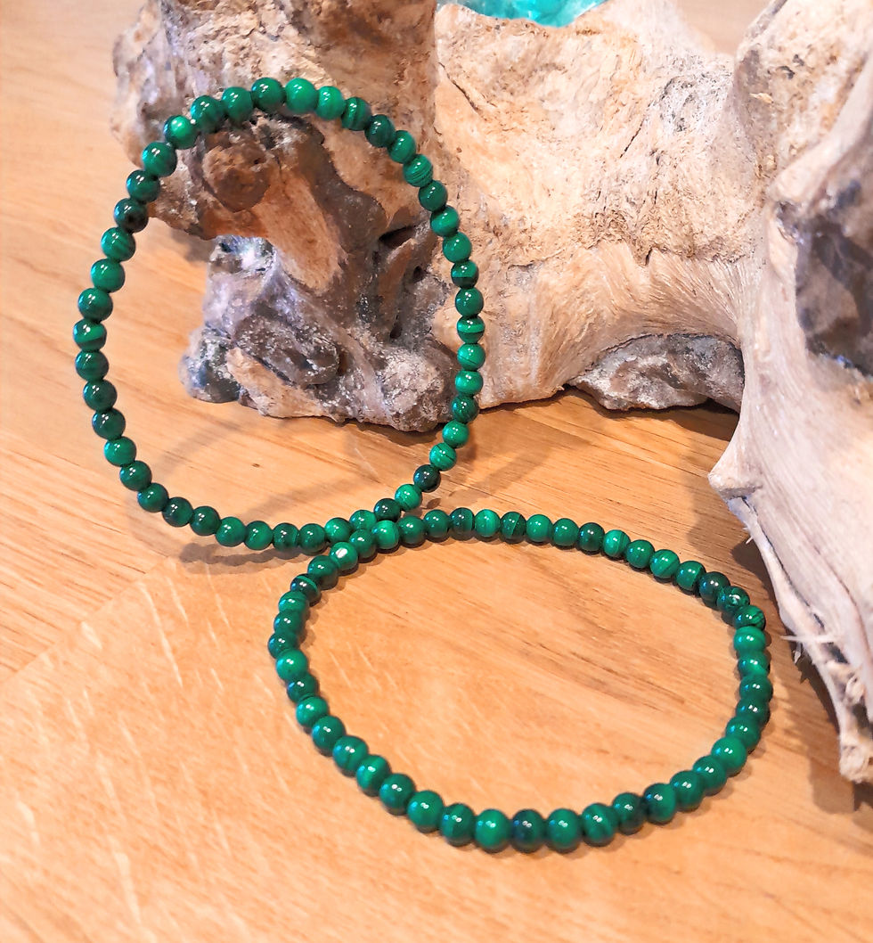 Malachit Armband, Seelenheil & Verständnis, 4mm Perlen, A-Qualität