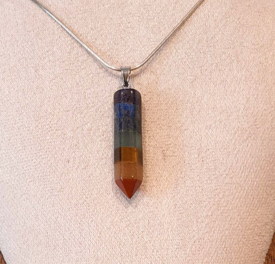 Chakra Kettenanhänger als Spitze mit Stift & Öse