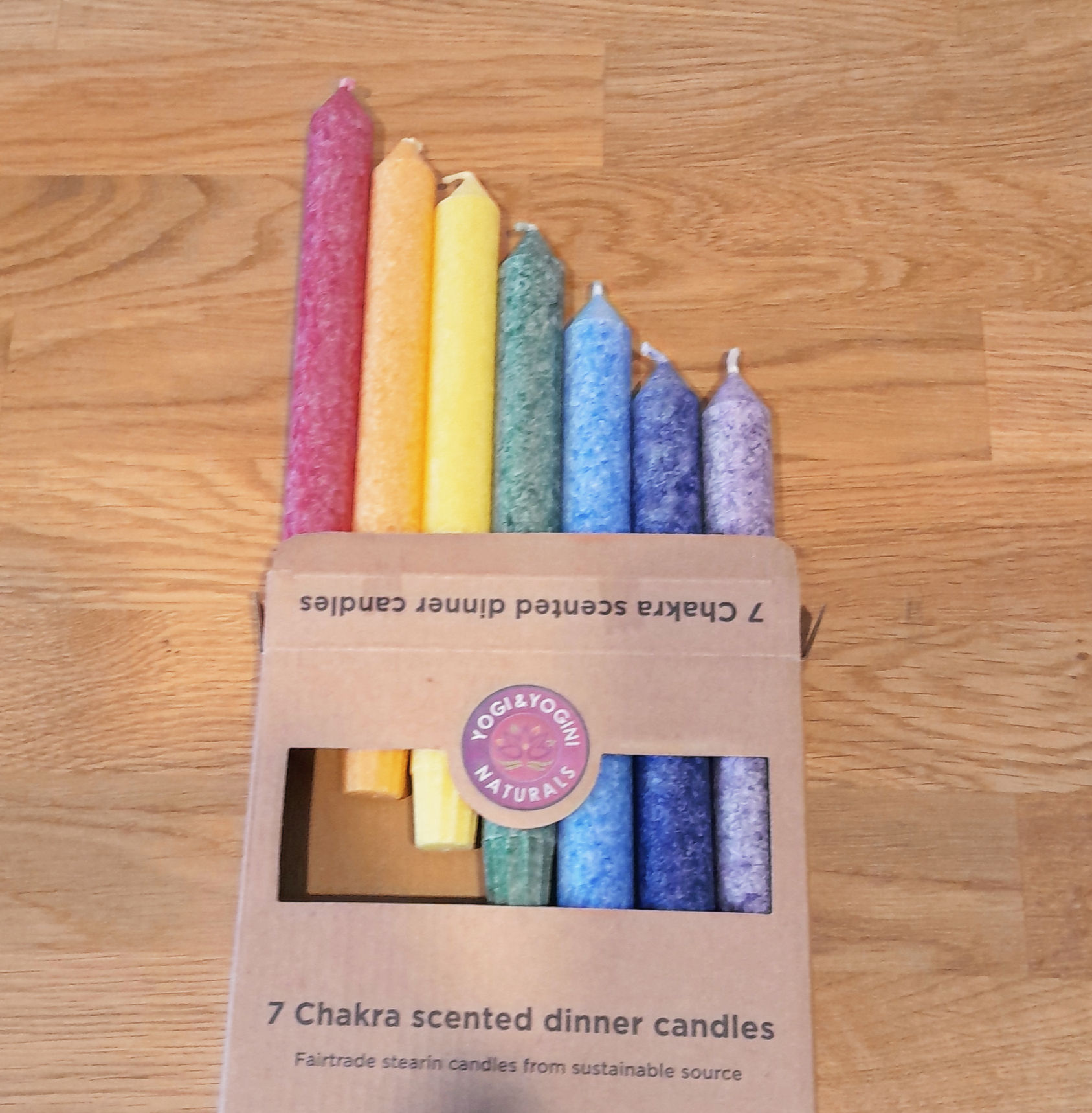 Stabkerze, Duftkerze, 7-Chakra Set in Chakra-Farben