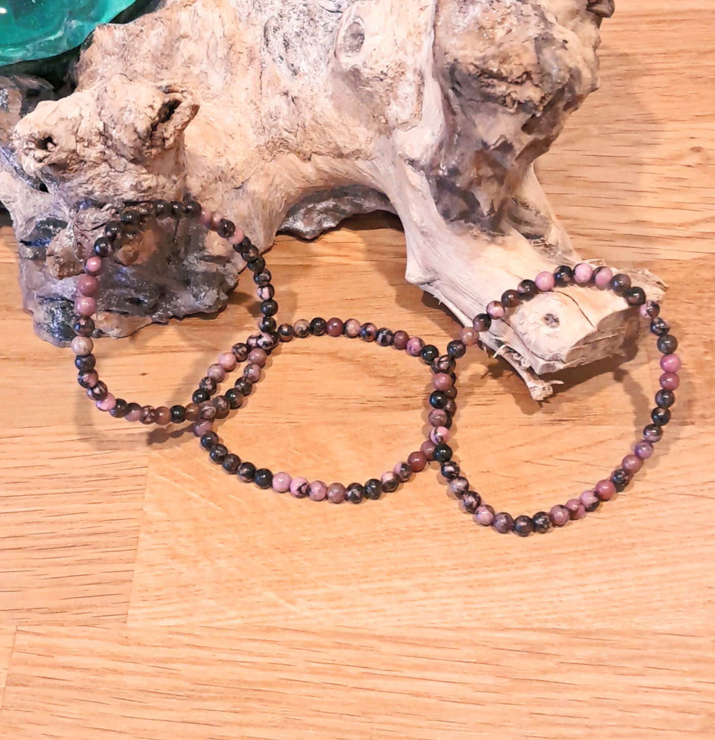 Rhodonit Armband, Erste Hilfe & Selbstvertrauen, 4mm Perlen