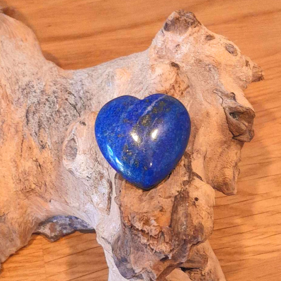 Lapislazuli Herz, handpoliert, Carving, Größe M (I)
