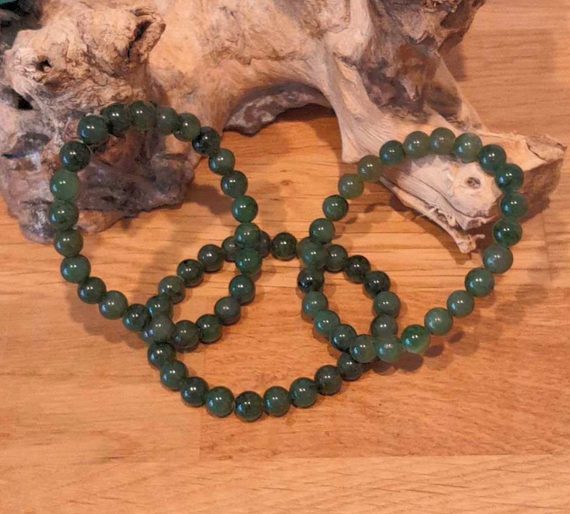 Nephrit Armband, Canada Jade, 8mm Perlen, A-Qualität