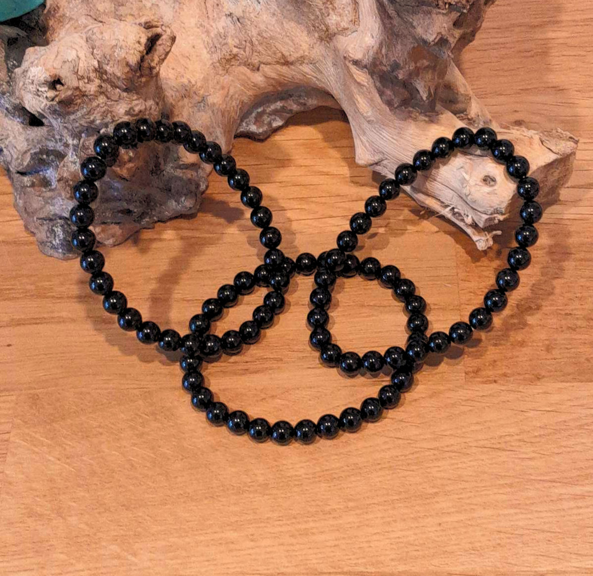 Schörl Armband, Schutz & Durchbruch, schwarzer Turmalin, 6mm Perlen