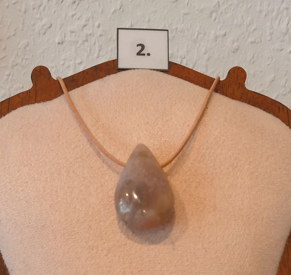 Miniaturbild: Kirschblüten Chalcedon Tropfenanhänger, Kettenanhänger, Drop Shape gebohrt