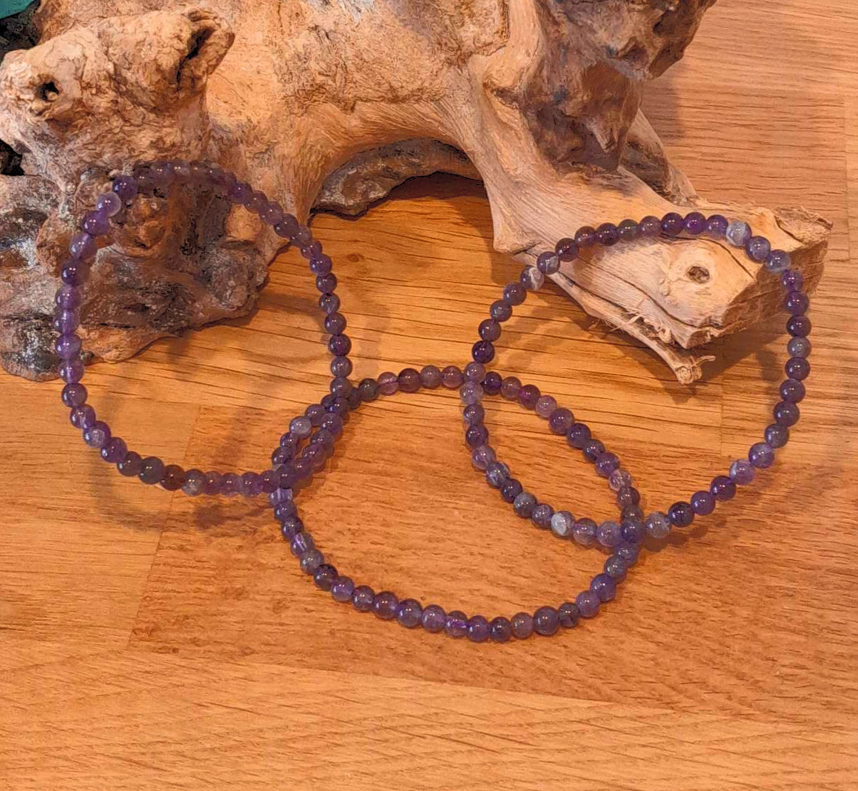 Amethyst Armband, Ruhe & Trost, 4mm Perlen