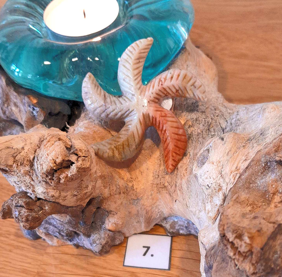 Miniaturbild: Speckstein Seestern, Carving, stabilisiert, Ø 5,5cm, mehrfarbige Einzelstücke