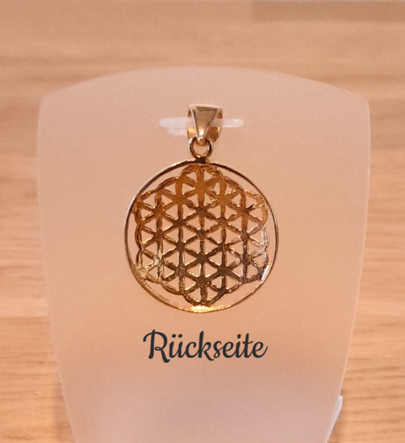 Miniaturbild: Kettenanhänger mit Blume des Lebens aus 925er Silber, vergoldet