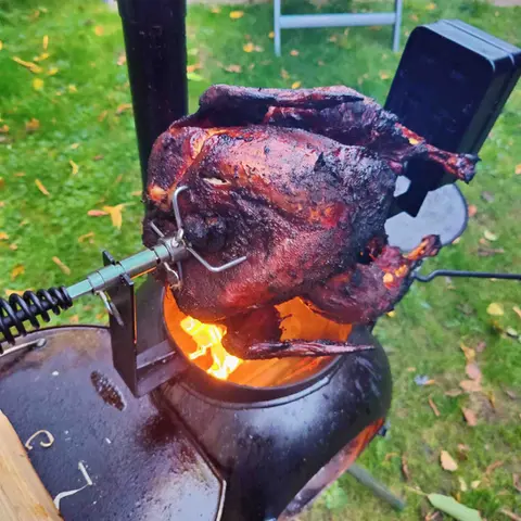 rotisserie chicken on ozpig cooker