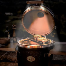 food on top of a Monolith grill