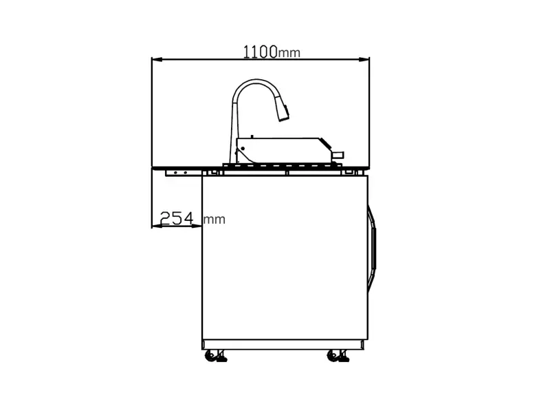 Thumbnail: Buschbeck Derby outdoor kitchen including refrigerator and sink with faucet
