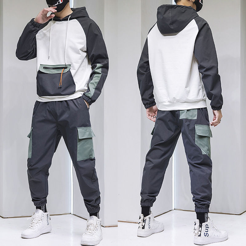 Miniatura: Men's Spring Fashion Hoodie Two-Piece Sports Set