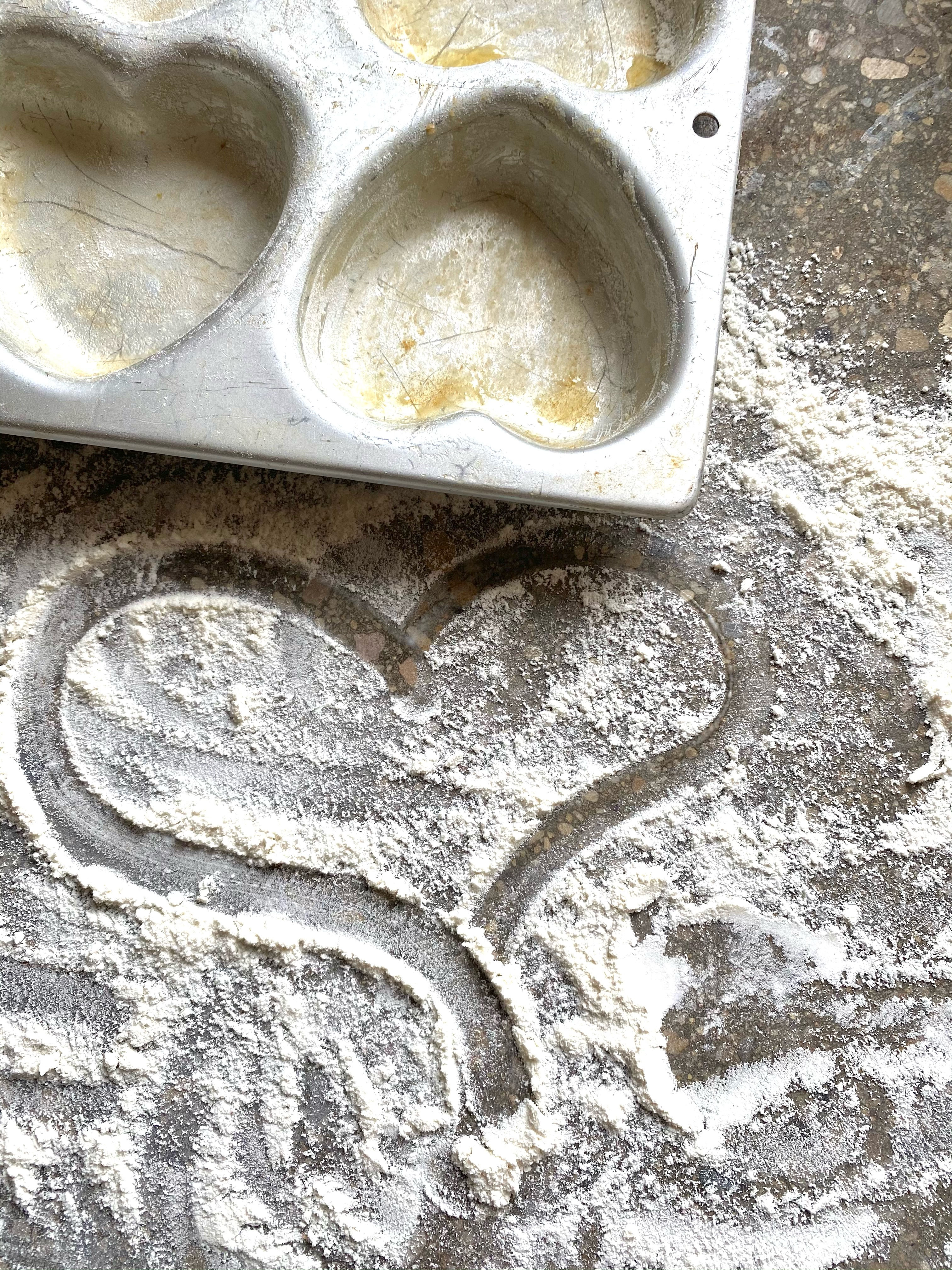4 Heart Shaped Chocolate Muffins
