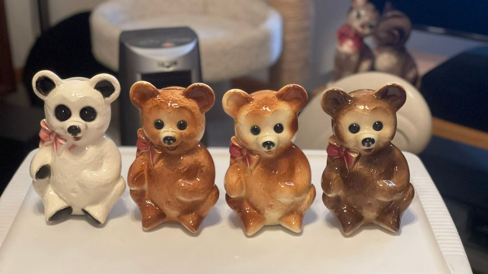 7 1/2" Royal Copley Teddy Bear Banks in various colors. Paper label only. Rare. Courtesy of Jim Petzold.