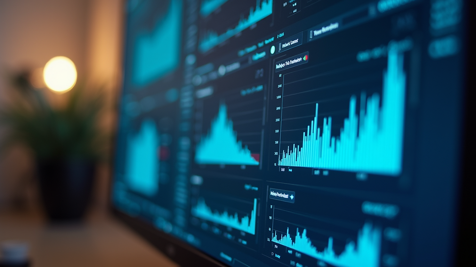 Close-up view of a computer screen displaying digital analytics