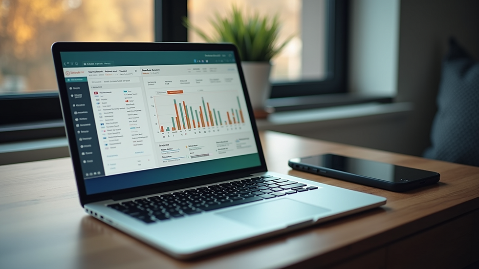 High angle view of a productivity app on a laptop