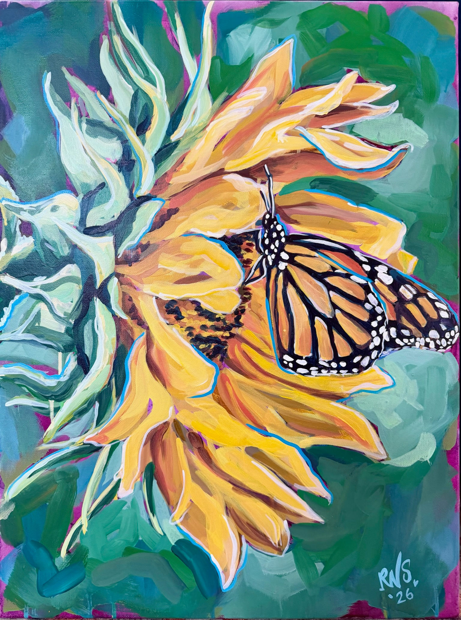 Sunflower & Monarch